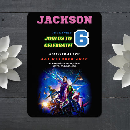 Guardians of the Galaxy Birthday Invitation Template - CreativeRino