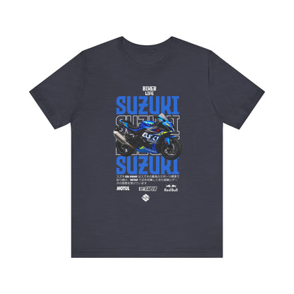 Biker Life Suzuki T-Shirt - Unisex Jersey Tee for Motorcycle Enthusiasts - CreativeRino