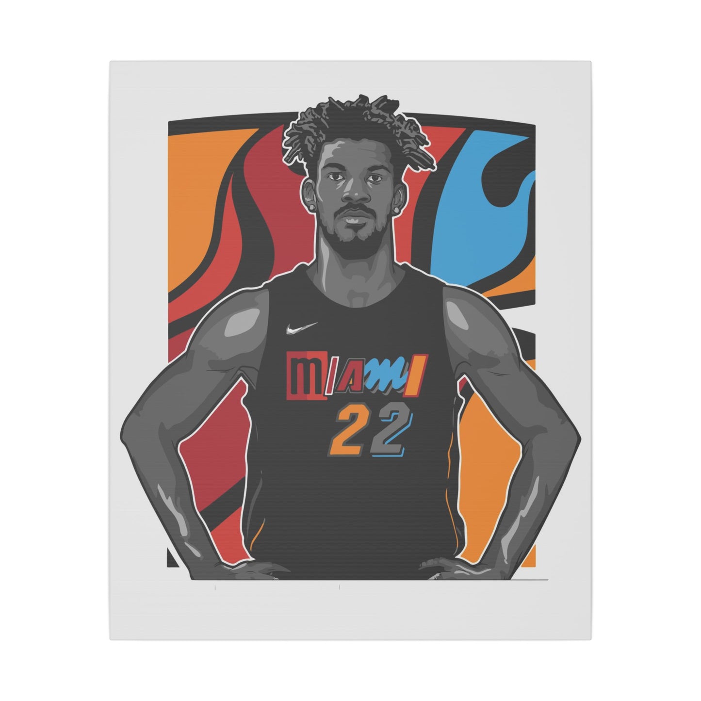 Miami Basketball Canvas Art - Stretched Matte Print of Player #22 - CreativeRino