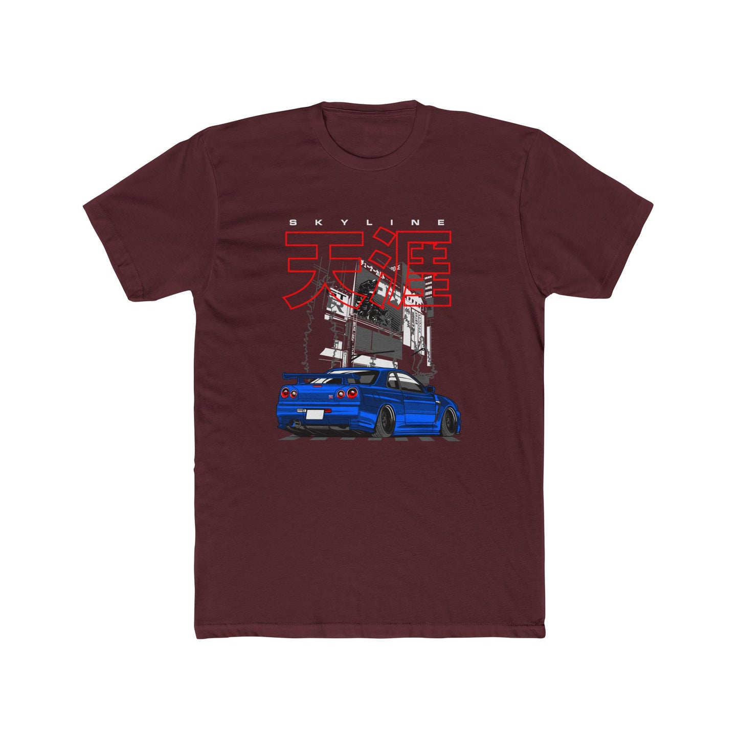 Cool Skyline Car Graphic Unisex Cotton Crew Tee Car T-shirt - CreativeRino