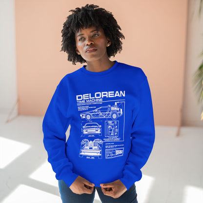 Delorean Time Machine Unisex Crewneck Sweatshirt - Retro Movie Apparel - CreativeRino