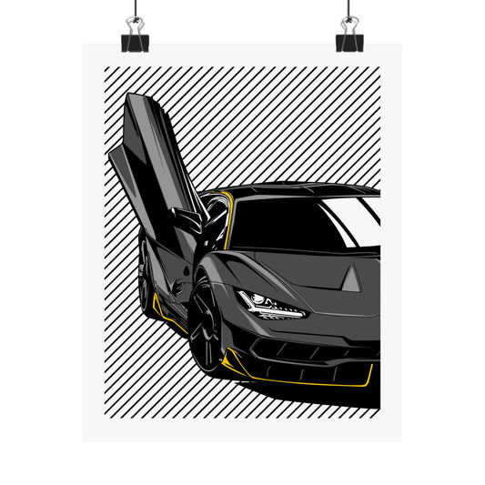 Lamborghini Sports Car Matte Vertical Poster - Modern Wall Art for Car Enthusiasts - CreativeRino