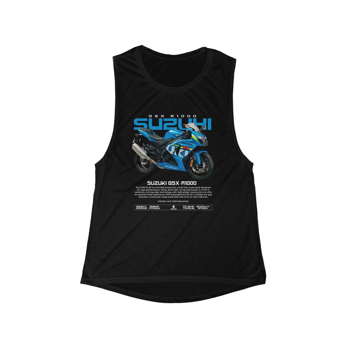 Suzuki GSX-R1000 Women's Flowy Muscle Tank - Perfect T-shirt for Bikers and Moto Enthusiasts - CreativeRino