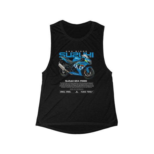 Suzuki GSX-R1000 Women's Flowy Muscle Tank - Perfect T-shirt for Bikers and Moto Enthusiasts - CreativeRino