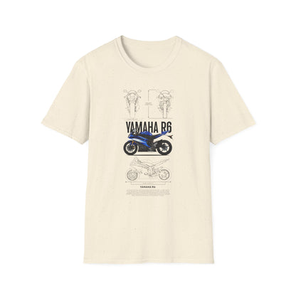 Yamaha R6 Motorcycle Softstyle T-Shirt for Riders - CreativeRino