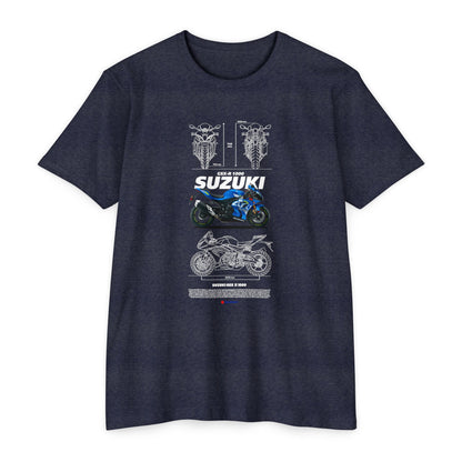 Suzuki GSX-R 1000 Motorcycle Graphic Tee - Unisex CVC Jersey T-shirt for Riders - CreativeRino