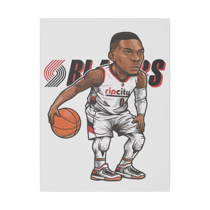 Damian Lillard Basketball Canvas Art - Animated Sports Decor for Fans - CreativeRino