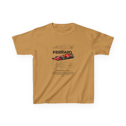 Kids Ferrari Formula 1 Tee - Heavy Cotton Racing Shirt - CreativeRino