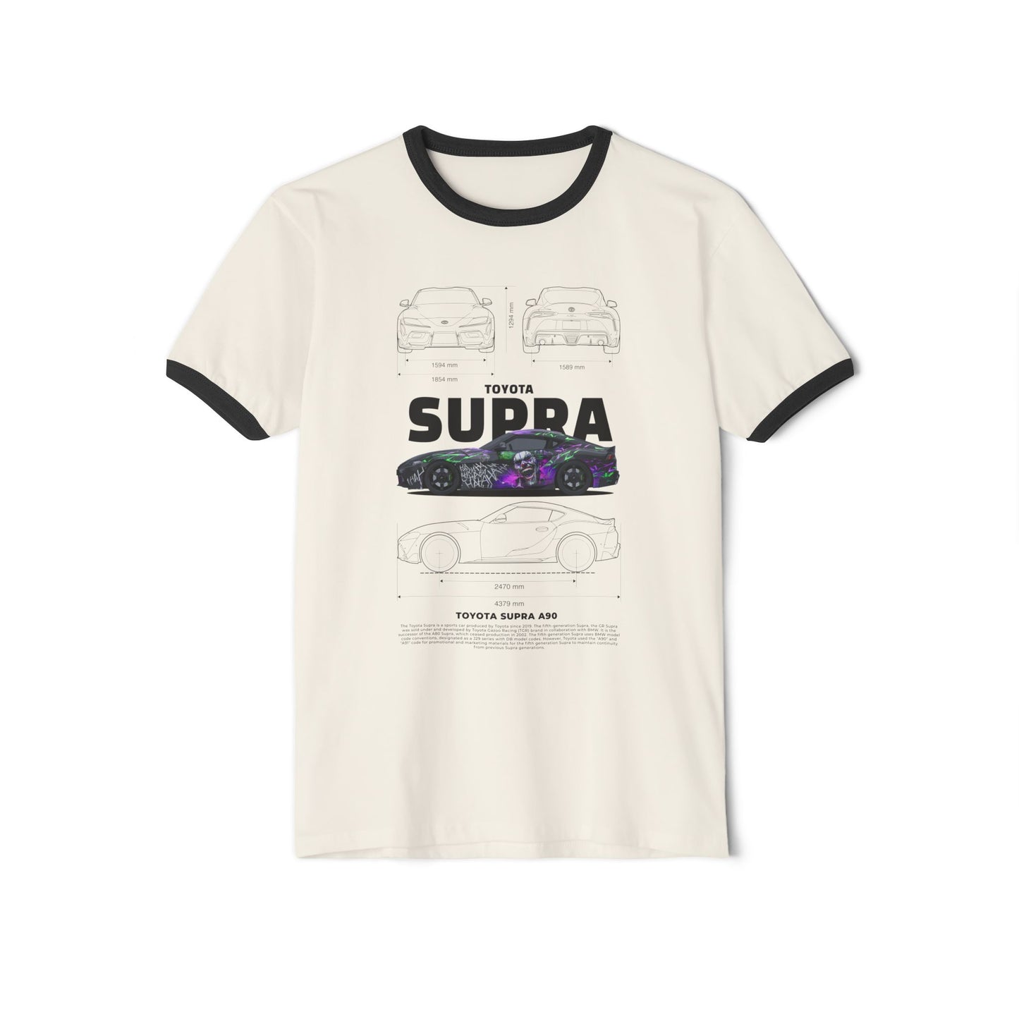 Toyota Supra A90 Unisex Cotton Ringer T-Shirt - CreativeRino
