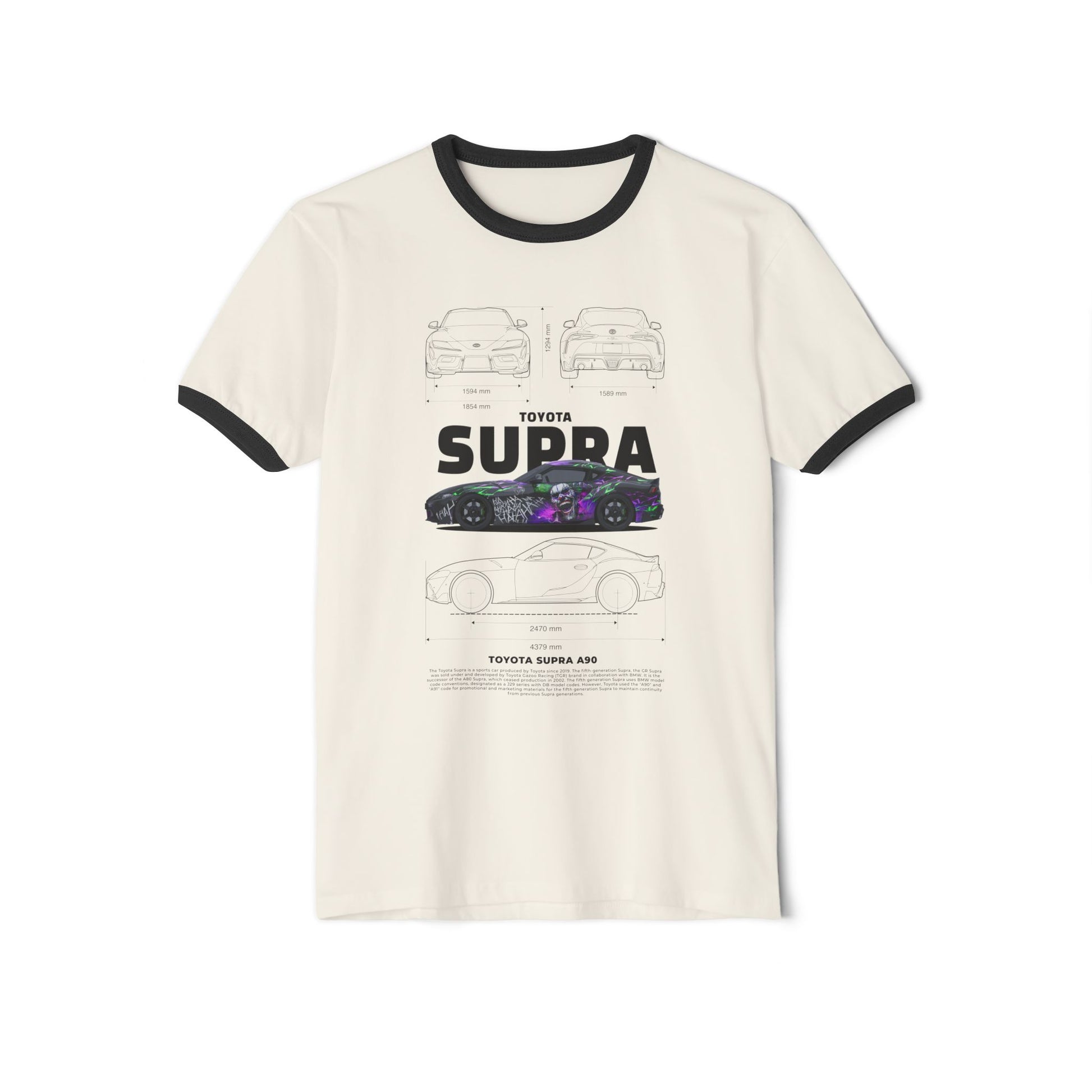 Toyota Supra A90 Unisex Cotton Ringer T-Shirt - CreativeRino