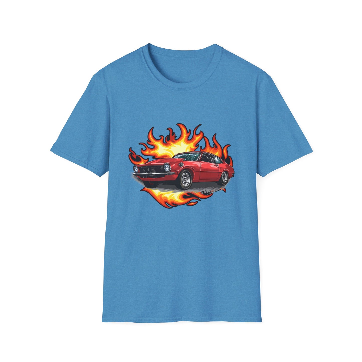 Retro Car Flames Unisex T-Shirt - CreativeRino