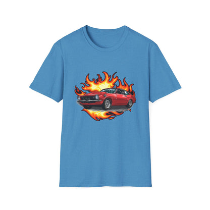 Retro Car Flames Unisex T-Shirt - CreativeRino