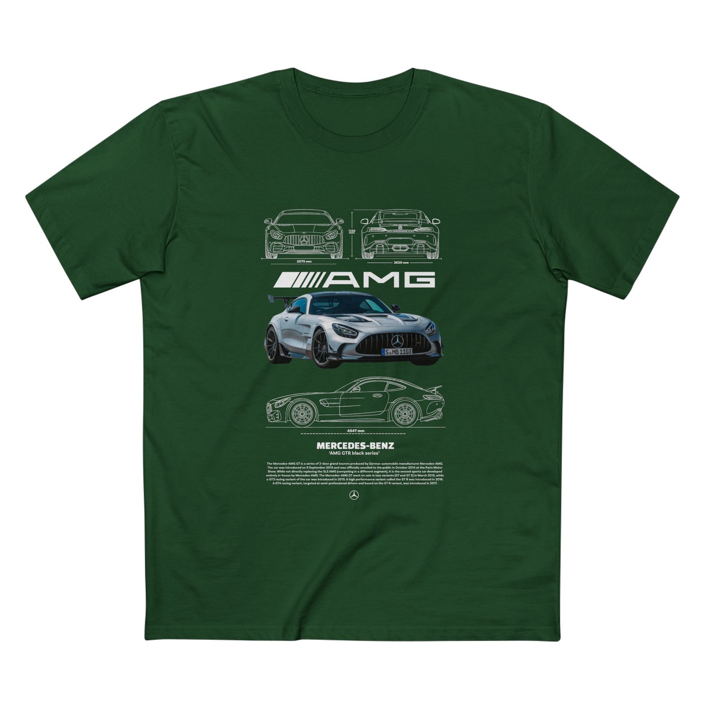 Mercedes-Benz  AMG GTR Sports Car Tee - AMG T-shirt Design - CreativeRino