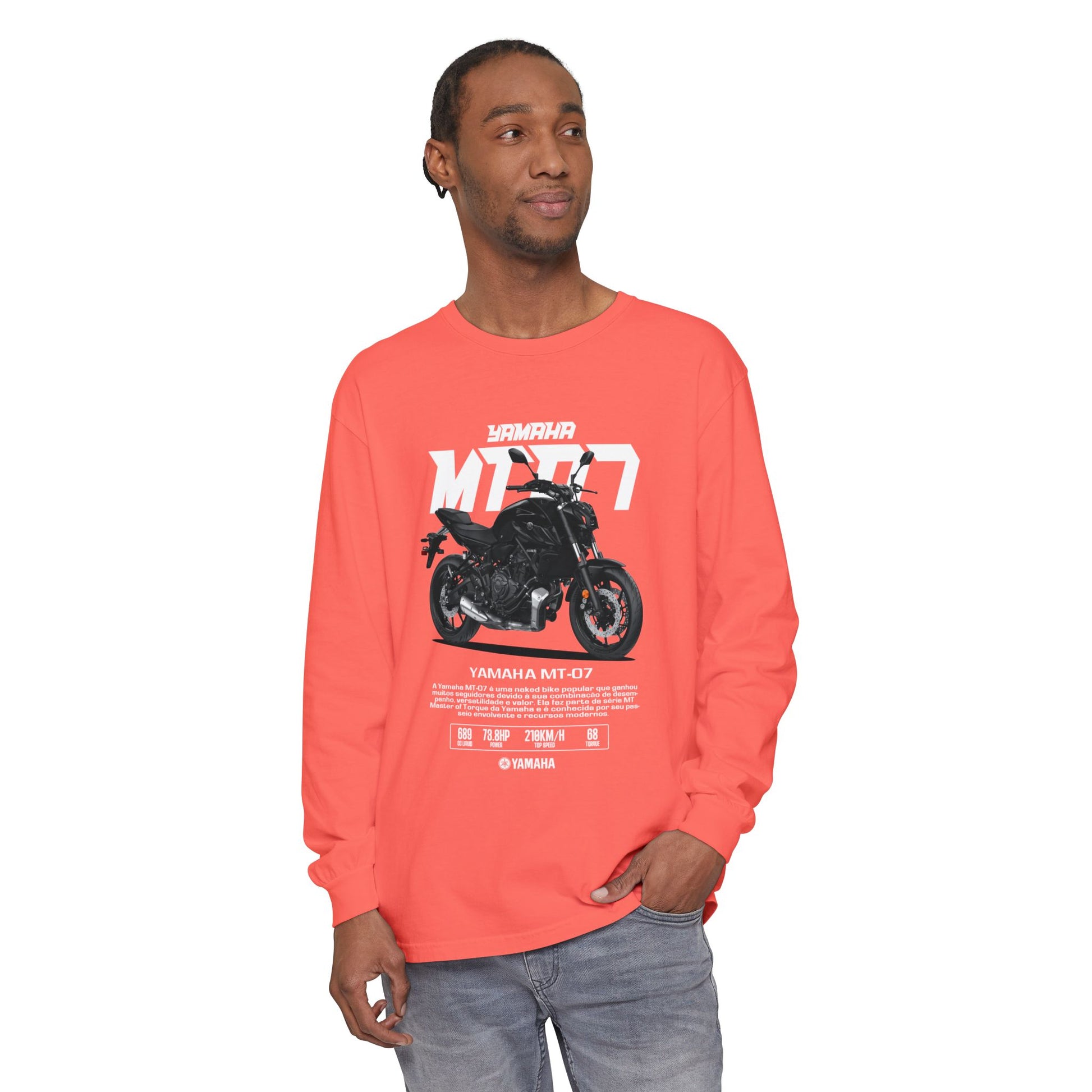 Yamaha MT-07 Long Sleeve T-Shirt for Motorcycle Enthusiasts - CreativeRino
