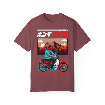 Vintage Honda Motorcycle T-Shirt - Unisex Garment-Dyed Tee for Riders - CreativeRino