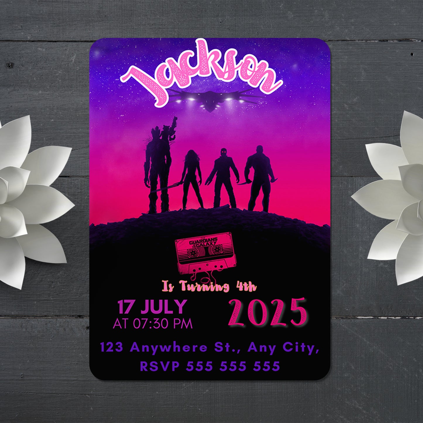 Guardians of the Galaxy Birthday Invitation Template - CreativeRino