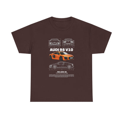 AUDI R8 V10 Car Graphic Tee - Unisex Heavy Cotton Tee for Auto Enthusiasts - CreativeRino
