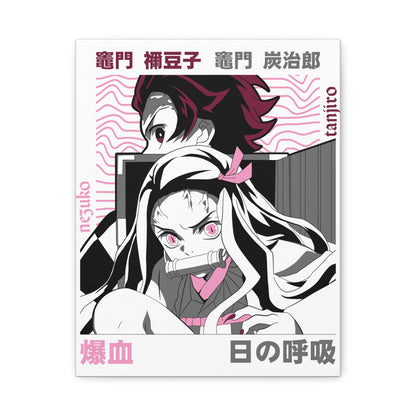 Anime-Inspired Matte Canvas Art - Demon Slayer Design for Fans - CreativeRino