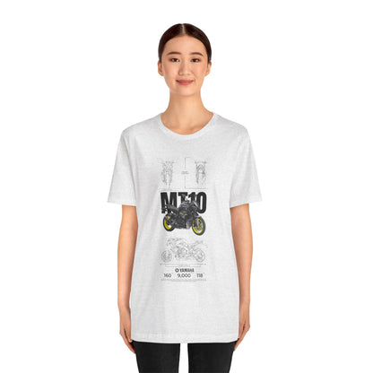 Yamaha MT 10 Motorcycle Tee - Unisex Jersey Short Sleeve T-shirt for Riders - CreativeRino