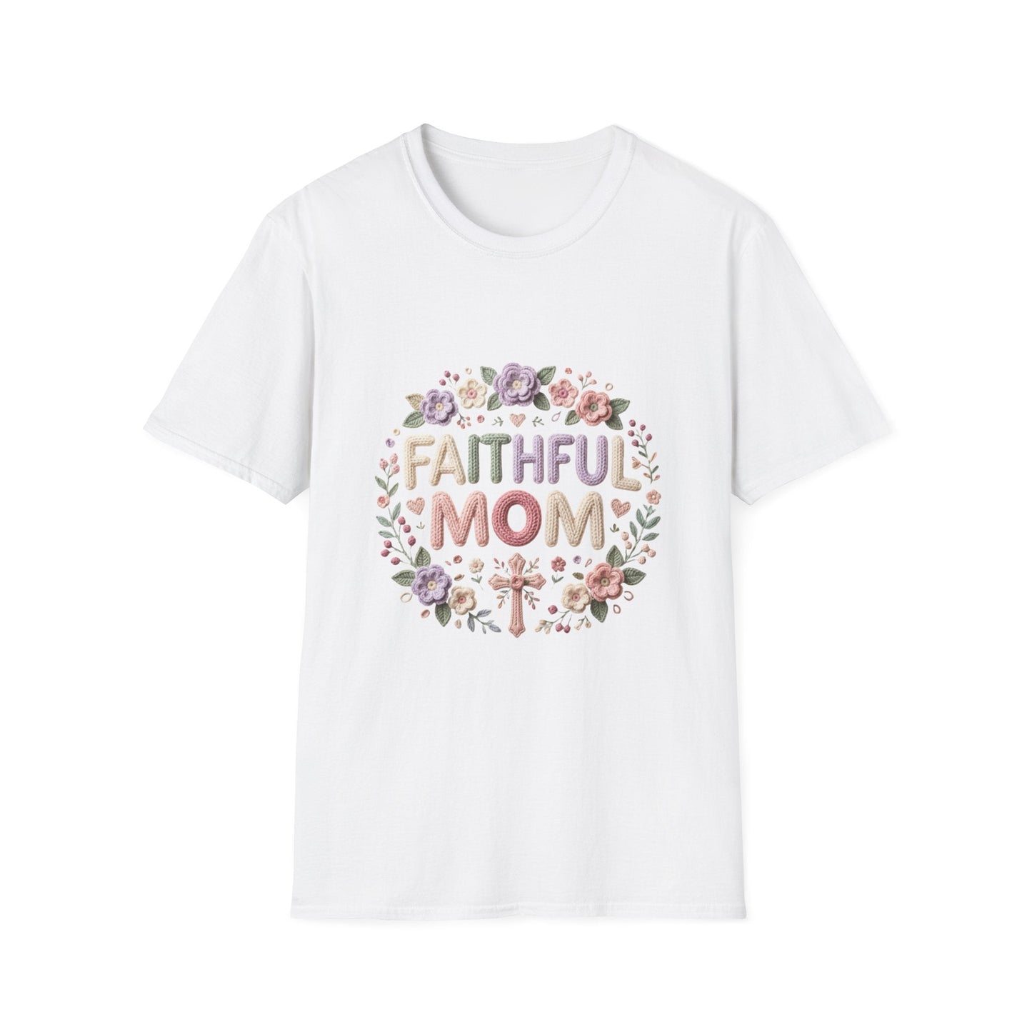 Faithful Mom T-Shirt — Floral Christian Mother's Day Tee Printify