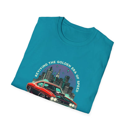 Heritage Velocity Unisex Softstyle T-Shirt - Retro Car Design for Classic Car Lovers - CreativeRino