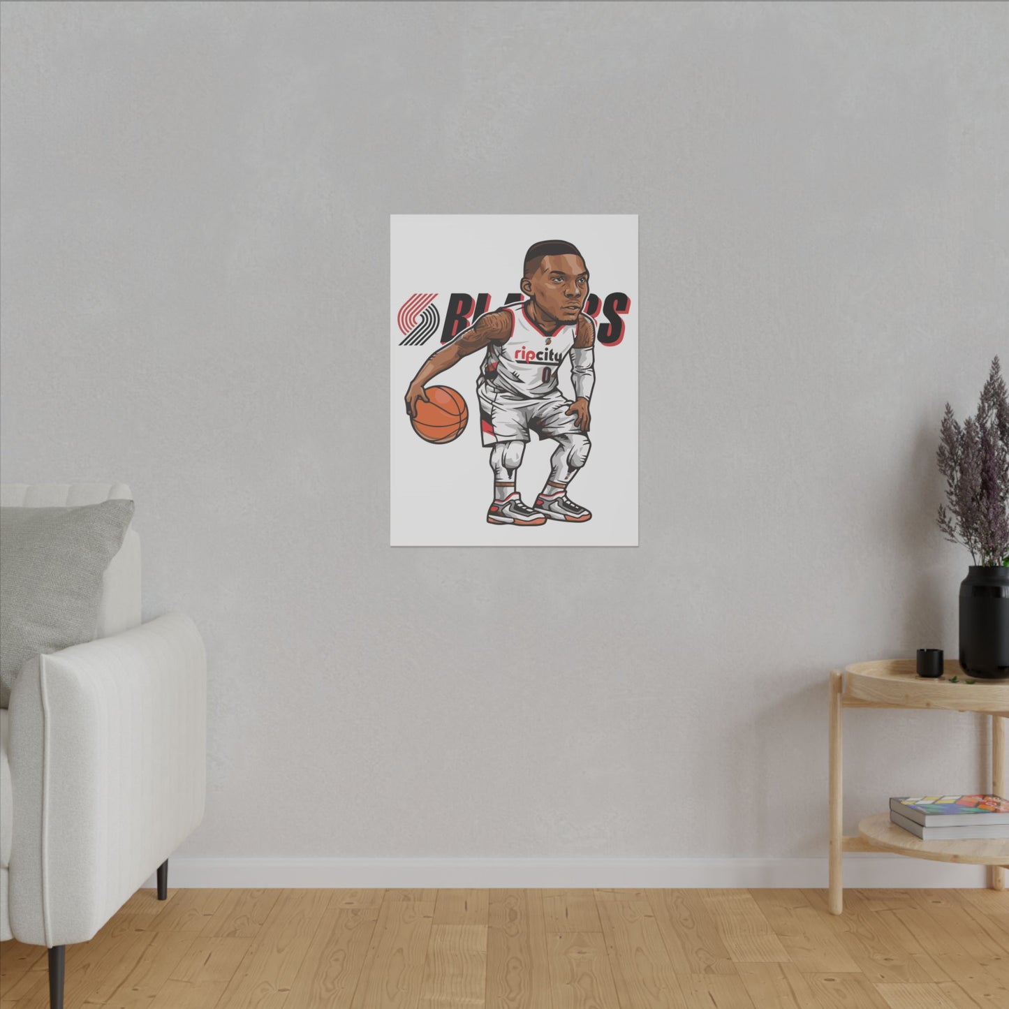 Damian Lillard Basketball Canvas Art - Animated Sports Decor for Fans - CreativeRino