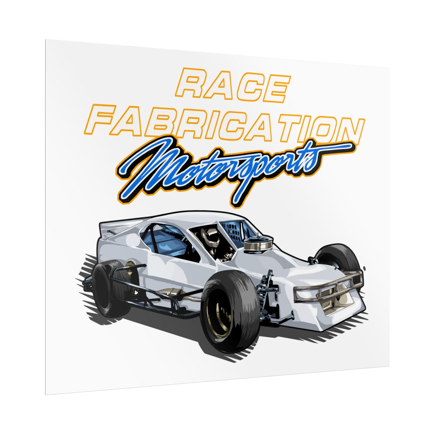 Racing Car Motorsports Art Print - Race Fabrication Poster - CreativeRino