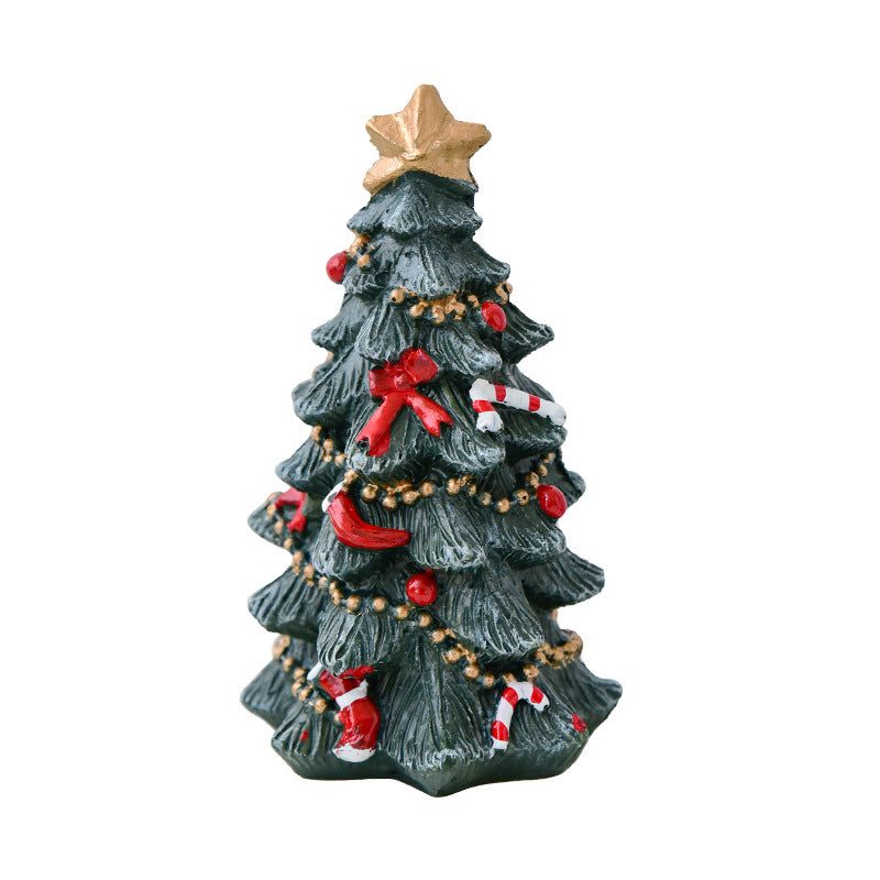Miniature Resin Christmas Tree Ornament | Desktop Holiday Scene Decoration & Gift eprolo