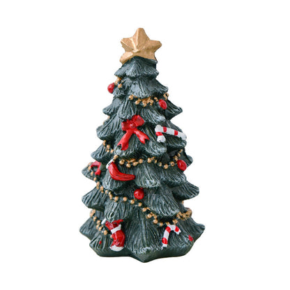 Miniature Resin Christmas Tree Ornament | Desktop Holiday Scene Decoration & Gift eprolo