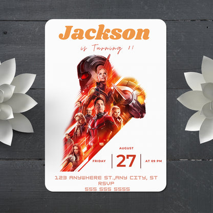 Ant Man Birthday Invitation Template - CreativeRino
