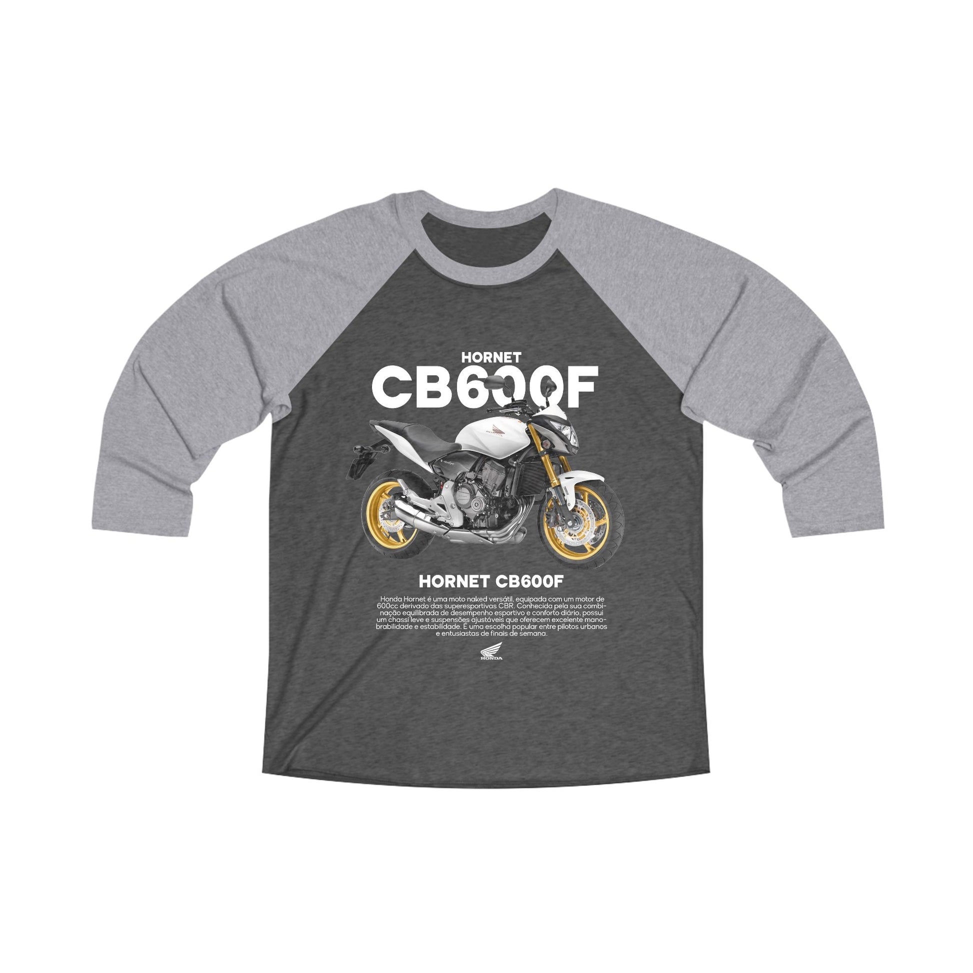 Honda Hornet CB600F Motorcycle Unisex Tri-Blend Raglan Tee - Perfect T-shirt for Riders & Bike Enthusiasts - CreativeRino