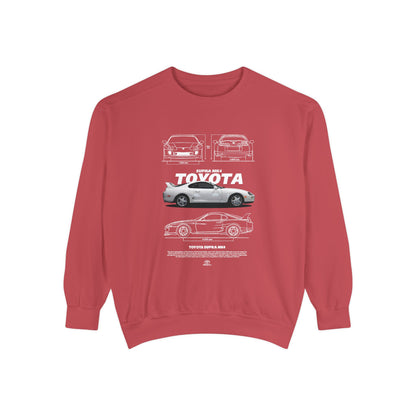Toyota MK4 Supra Unisex Garment-Dyed Sweatshirt - Classic Car T-shirt - CreativeRino