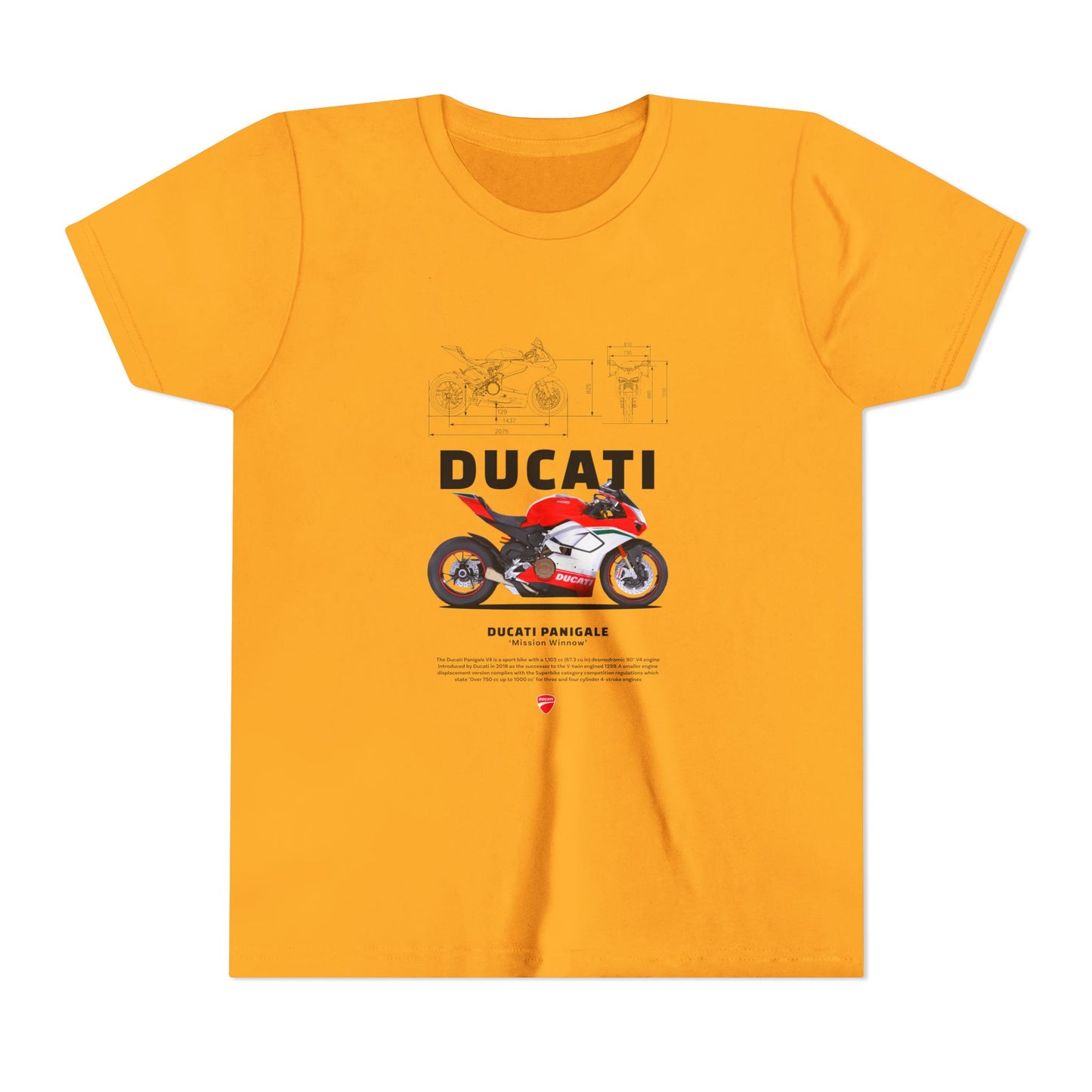 Ducati Panigale Youth Short Sleeve Tee - Perfect T-shirt for Young Moto Enthusiasts - CreativeRino