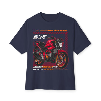 Streetfire Honda Unisex Oversized Boxy Tee -  Motorcycle Graphic T-shirt - CreativeRino