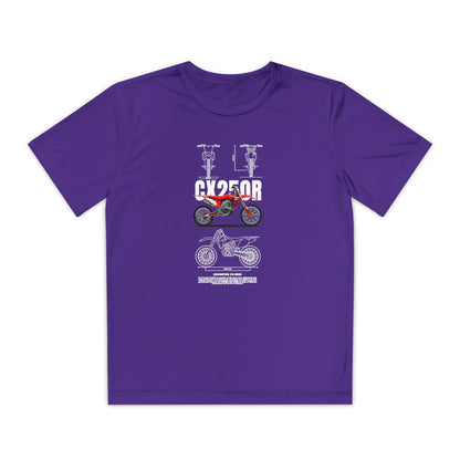 CX 250R Youth Motorcycle Competitor Tee - Stylish Graphic T-shirt for Young Riders - CreativeRino