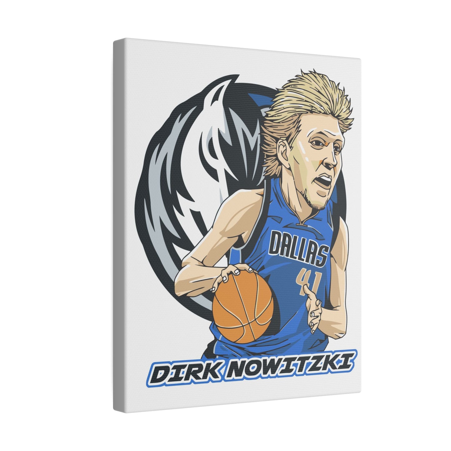 Dirk Nowitzki Basketball Canvas Art - Stretched Matte Print for Sports Fans - CreativeRino