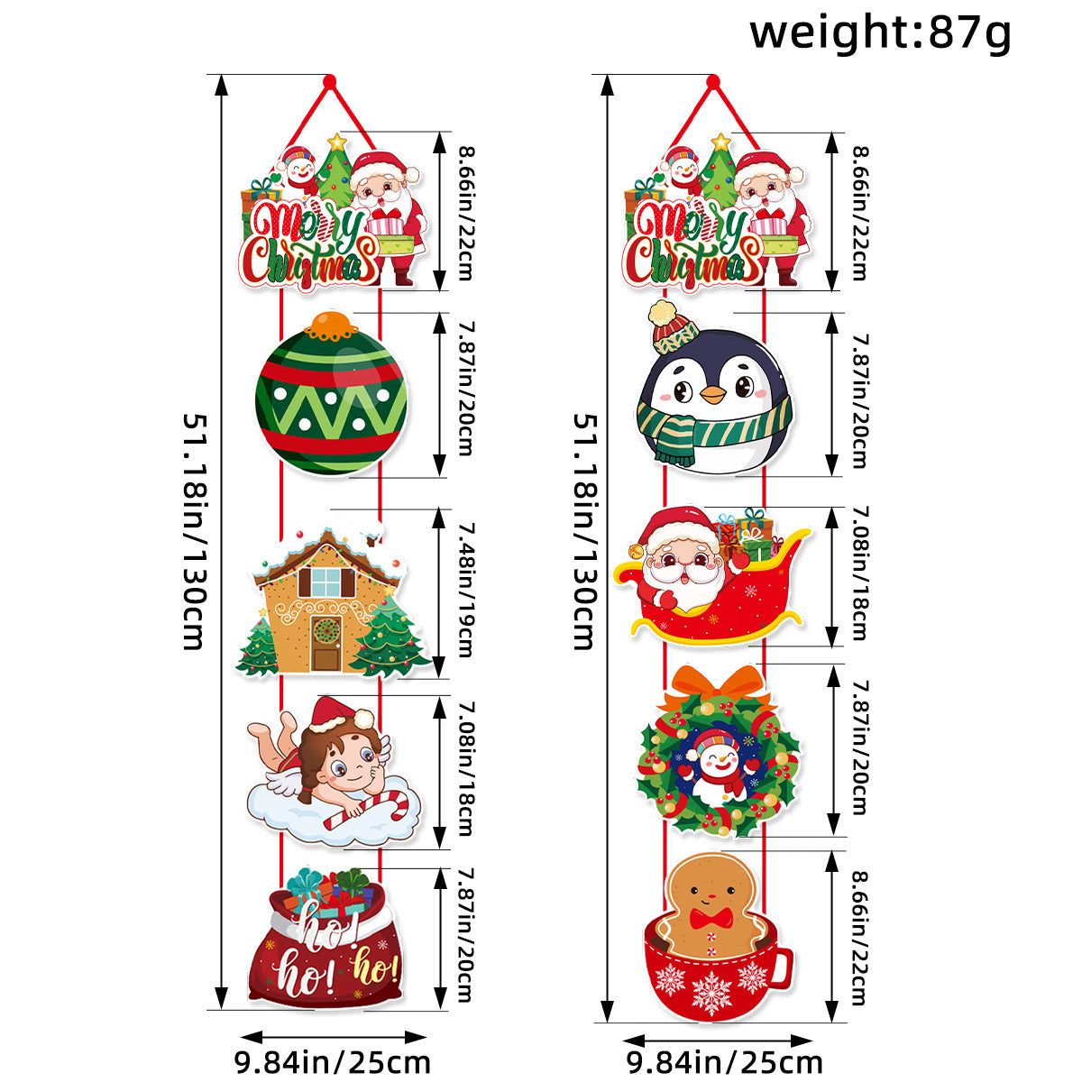 Santa & Snowman Christmas Door Banner Set | Festive Hanging Couplets & Party Decor eprolo