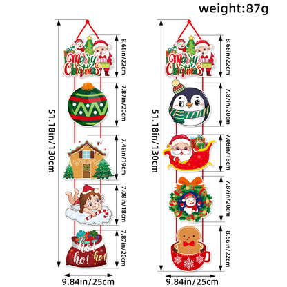 Santa & Snowman Christmas Door Banner Set | Festive Hanging Couplets & Party Decor eprolo