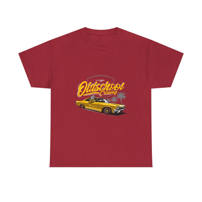 Retro Car Unisex Heavy Cotton Tee - "Oldschool Cruisin'" T-shirt Design - CreativeRino