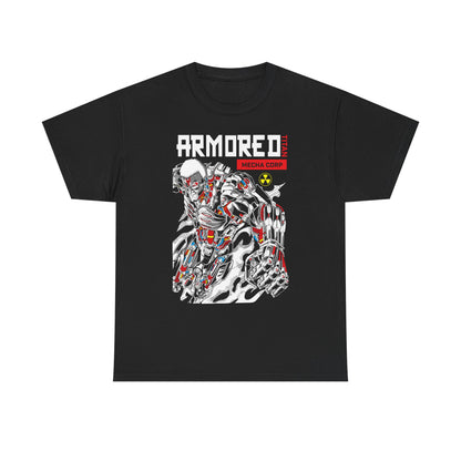 Armored Mecha Corp Heavy Cotton Tee - Unisex Graphic Attack on Titan Tshirt for Sci-Fi Fans | Anime Graphic T-shirt - CreativeRino
