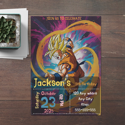 Dragonball Z Birthday Invitation Template - CreativeRino