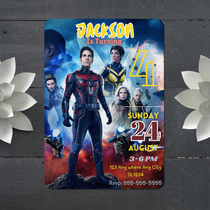 Ant Man Birthday Invitation Template - CreativeRino
