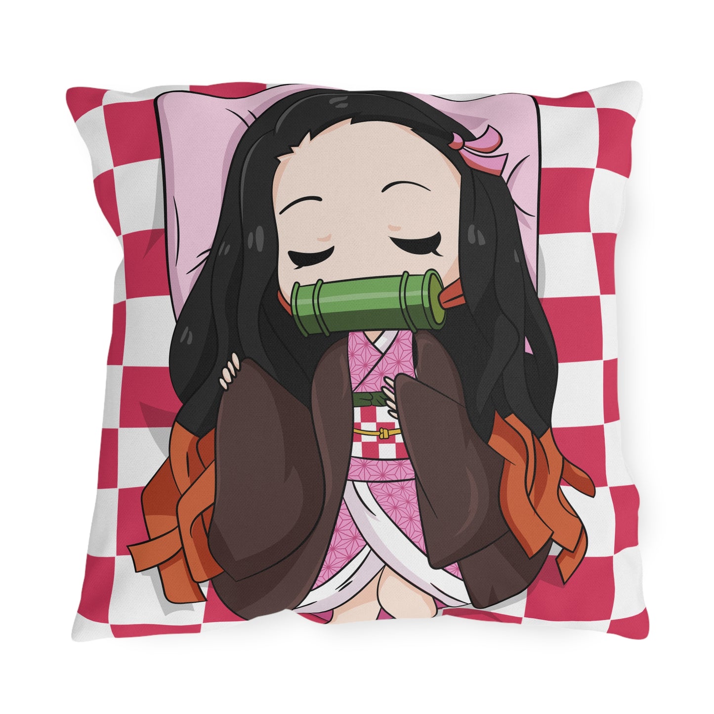 Demon Slayer Anime Outdoor Pillow - Relaxing Chibi Character Cushion for Home & Garden Decor - CreativeRino