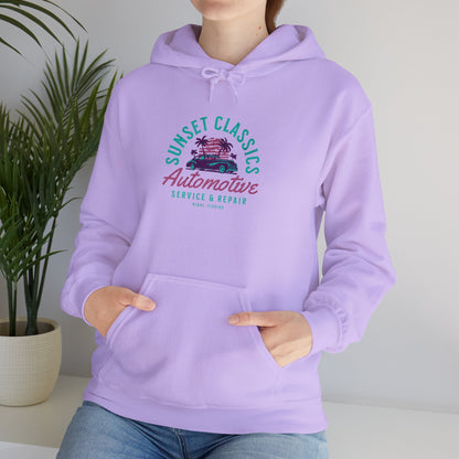 Sunset Classics Automotive Hoodie - Heavy Blend Unisex Sweatshirt - CreativeRino