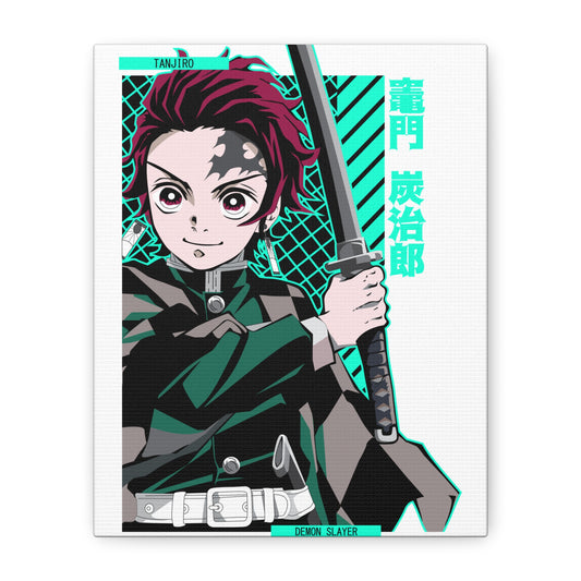 Demon Slayer Tanjiro Canvas Art – Vibrant Wall Decor for Anime Fans - CreativeRino