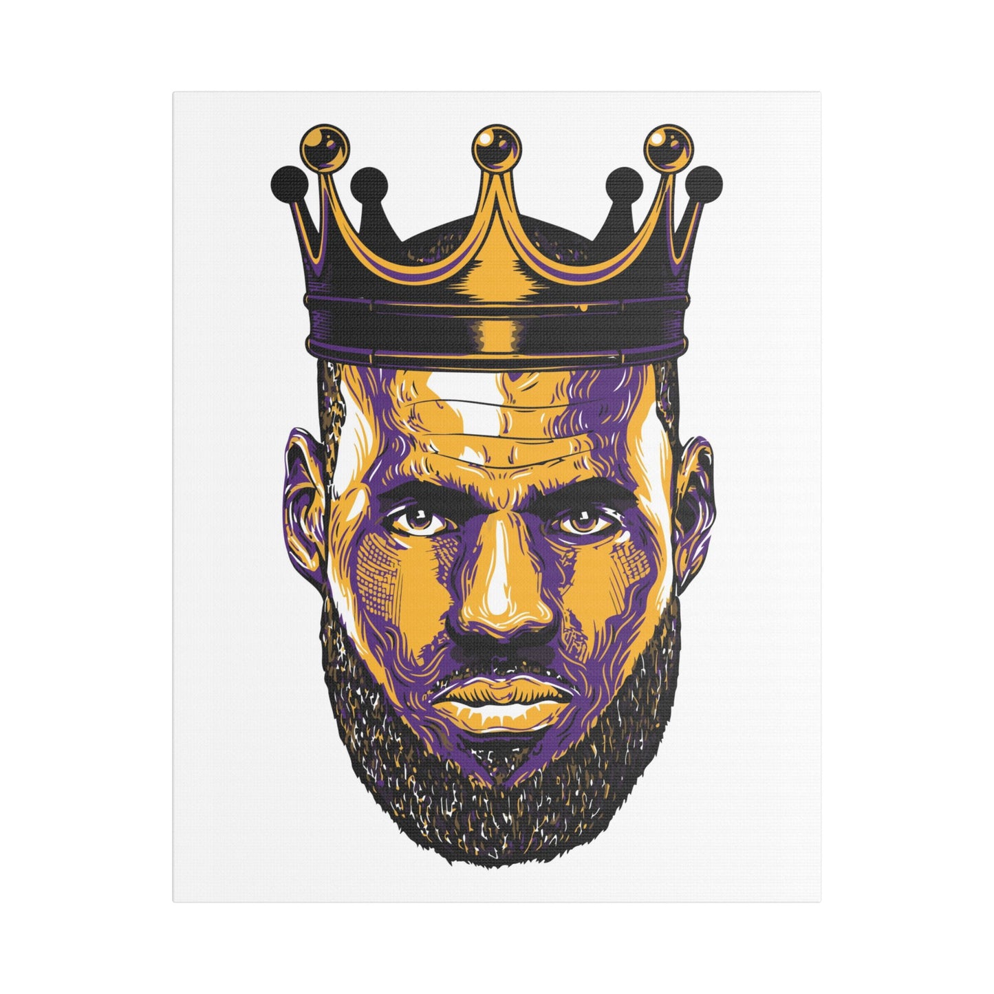 LeBron James Crowned King Satin Canvas Print - CreativeRino