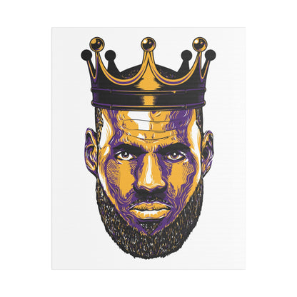 LeBron James Crowned King Satin Canvas Print - CreativeRino