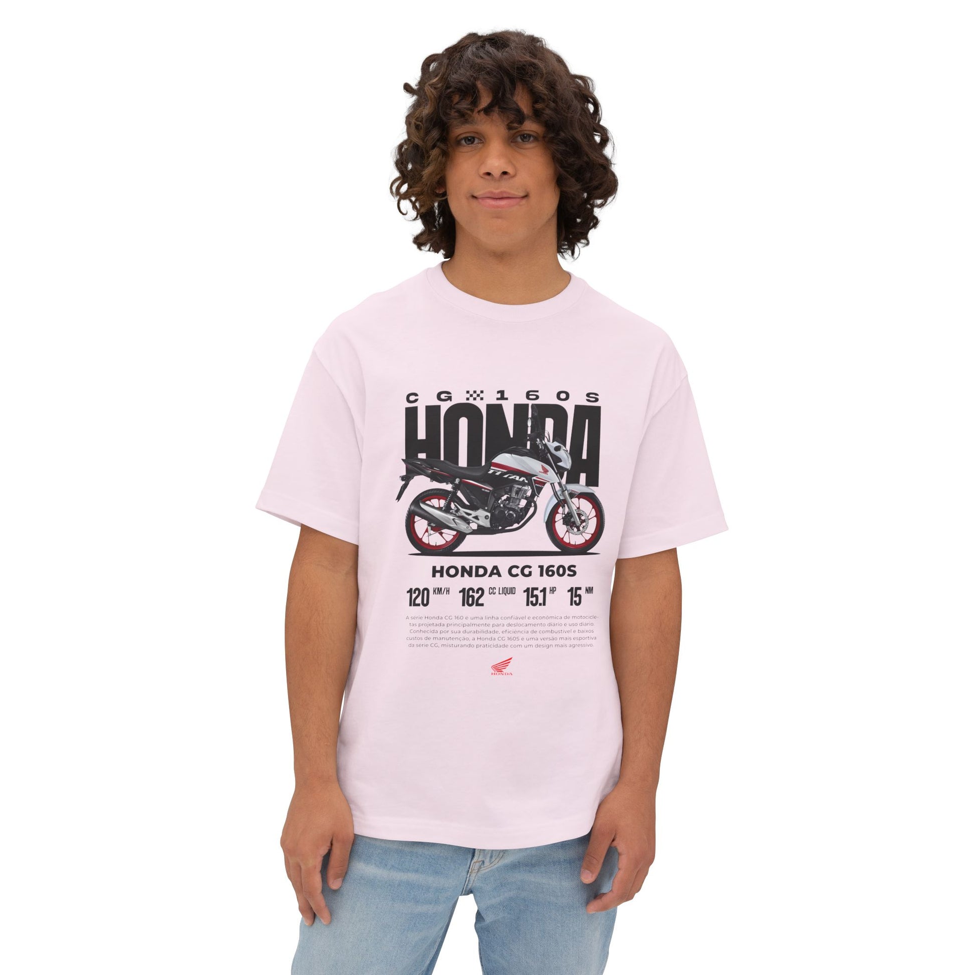 Honda CG 160s Motorcycle Unisex Oversized Tee | Motorcycle T-shirt - CreativeRino