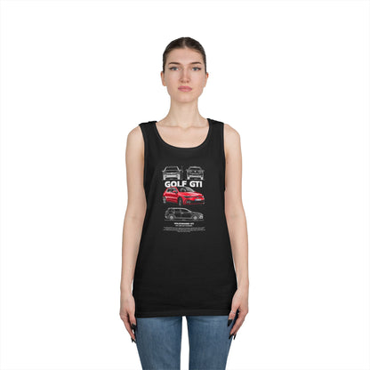 Volkswagen Golf GTI Unisex Heavy Cotton Tank Top - Perfect T-shirt for Car Enthusiasts - CreativeRino