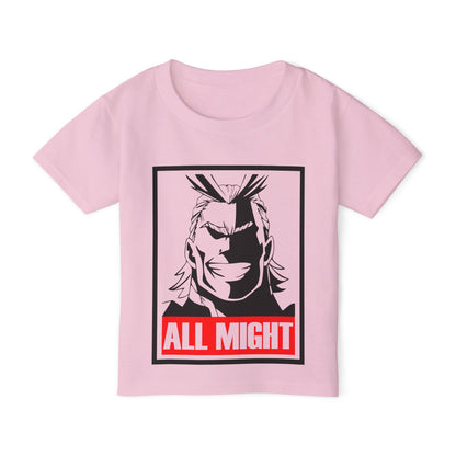 All Might Anime Toddler Tee- Durable Cotton My Hero Academia T-shirt for Young Fans - CreativeRino